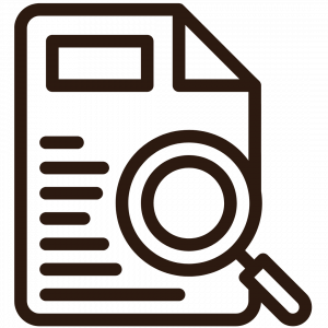 Pictogramme d'un document et d'une loupe