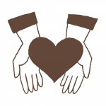 Pictogramme de deux mains qui tiennent un cœur